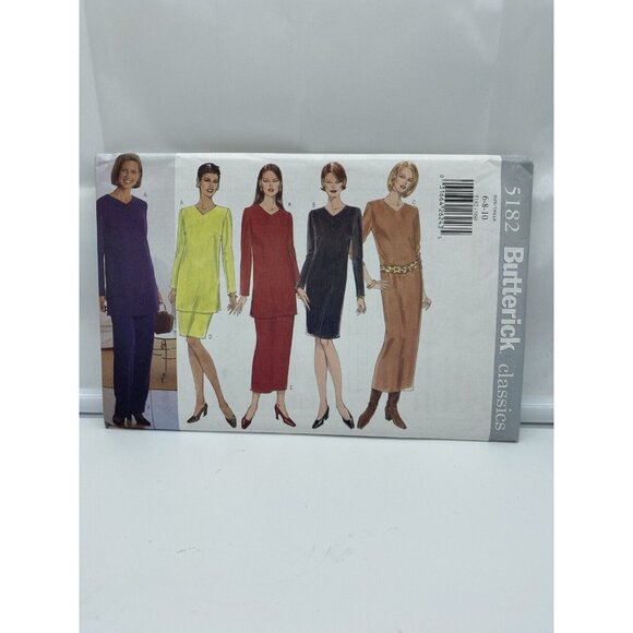 Butterick 5182 Sewing Pattern Uncut Tunic Dress Pant Skirt Misses' 6 8 10 - Picture 1 of 3